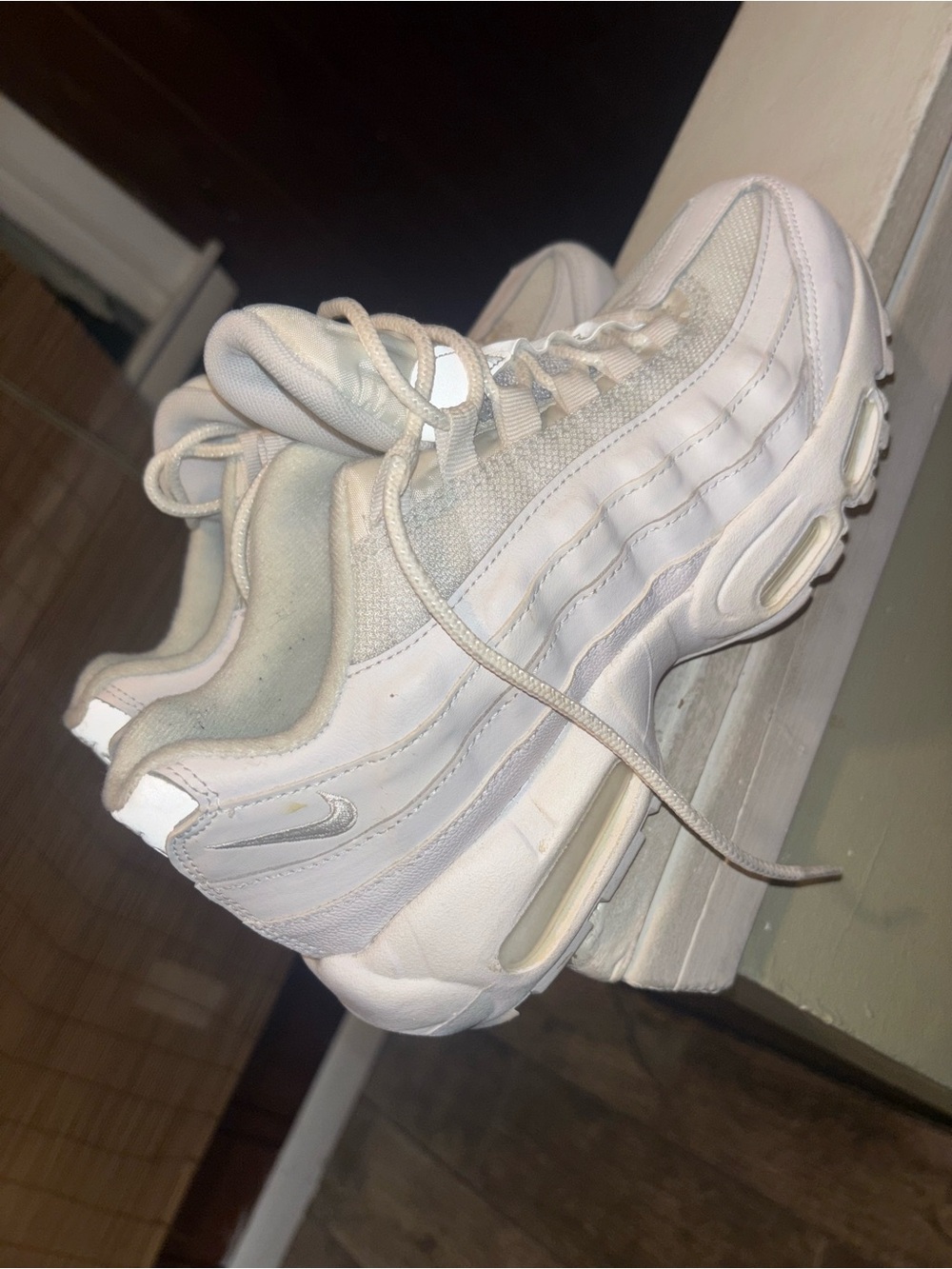 Nike Women’s White Leather & Mesh Air Max Style Sneakers